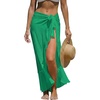 CUPSHE Women Sarong Coverups Chiffon Ruffle Self Tie Sarong Wraps Skirt Beach Sarongs for Swimwear(Green)