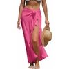 CUPSHE Women Sarong Coverups Chiffon Ruffle Self Tie Sarong Wraps Skirt Beach Sarongs for Swimwear(Hot Pink)