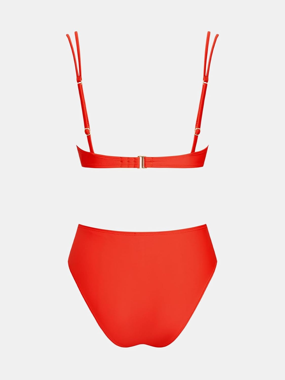 image:imageCUPSHE Womens Bikini Set High Waisted Two Piece Swimsuit Push Up Bathing Suit Back Hook Adjustable StrapsRed