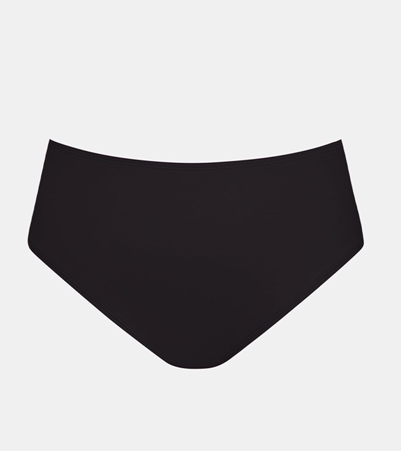 image:imageCUPSHE Womens Bikini Swimsuit Mid Rise Full Coverage Bikini Bottom OnlyBlack