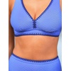 CUPSHE Two Piece Swimsuit for Women Bikini Set V Neck High Waisted Textured Stitched Adjustable Straps Bathing Suits(Periwinkle Blue)