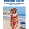CUPSHE Two Piece Swimsuit for Women Triangle Bikini Set V Neck Halter Reversible Mid Rise Cheeky Suits(Blue/Red White)