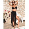 CUPSHE Women’s Bikini Set High Waisted Tummy Control Swimsuit Modest Full Coverage Bathing Suit Crisscross Self Tie(Black)