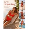 CUPSHE Women’s Bikini Set High Waisted Two Piece Swimsuit Push Up Bathing Suit Back Hook Adjustable Straps(Red)