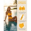 CUPSHE Women’s Bikini Set Underwire Push Up Two Piece Swimsuit Front Knot Tie Bathing Suit Back Hook Ruched Side(Yellow)