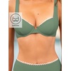 CUPSHE Women’s Bikini Sets Two Piece Swimsuit Underwire Bathing Suit High Waisted Back Hook Swimwear(Sage Green)