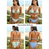 CUPSHE Women’s Bikini Sets Two Piece Swimsuit V Neck Reversible Bottom Halter Self Tie Back Hook(White/Blue/Fruit)