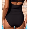 CUPSHE Women’s Bikini Swimsuit Mid Rise Full Coverage Bikini Bottom Only(Black)