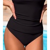 CUPSHE Women’s Bikini Swimsuit Mid Rise Full Coverage Bikini Bottom Only(Black)