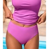 CUPSHE Women’s Bikini Swimsuit Mid Rise Full Coverage Bikini Bottom Only(Orchid Purple)