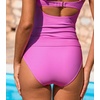 CUPSHE Women’s Bikini Swimsuit Mid Rise Full Coverage Bikini Bottom Only(Orchid Purple)