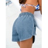 CUPSHE Women’s High Waist Denim Shorts Elastic Drawstring Tie Casual Loose Fit Summer Short(Light Blue)