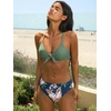 CUPSHE Women’s Two Piece Bikini Set Floral Print Knot Bunny Tie(Green/Teal/Floral)