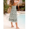 CUPSHE Womens Boho Midi Dresses Summer Spaghetti Strap Crochet Lace V Neck Drawstring Waist Beach Vacation Casual Sundress(Black Paisley)
