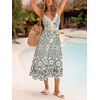 CUPSHE Womens Boho Midi Dresses Summer Spaghetti Strap Crochet Lace V Neck Drawstring Waist Beach Vacation Casual Sundress(Black Paisley)