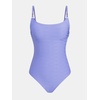 CUPSHE Women’s One Piece Swimsuit Scoop Neck Bathing Suit Adjustable Straps Cut Out Back Hook Swimwear Textured(Purple)