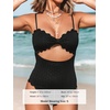 CUPSHE Women’s One Piece Swimsuit Sexy Cutout Scallop Trim Bathing Suit(Black)