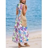 CUPSHE Women’s Summer Dresses Tropical Floral Plunging V Neck Sleeveless Flowy Beach Vacation Maxi Dress(Purple)
