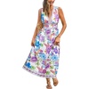 CUPSHE Women’s Summer Dresses Tropical Floral Plunging V Neck Sleeveless Flowy Beach Vacation Maxi Dress(Purple)