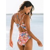 CUPSHE Women’s One Piece Swimsuit V Neck Tummy Control Double Adjustable Straps Back Cutout O-Ring(Blue/Pink/Floral)