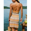 CUPSHE Women Crochet Swimsuit Cover Ups Sleeveless Backless Mini Beach Coverup Dresses(Orange)