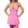 CUPSHE Women’s One Piece Swimsuit Swim Dress Scoop Neck Bathing Suit Adjustable Straps Swimdress(Pink)