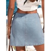CUPSHE Jean Mini Skirts for Women 2026 Tie-Up Summer Casual High Waisted Denim Wrap Skirt(Blue)