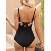 CUPSHE Maternity One Piece Swimsuit V Neck Pregnancy Bathing Suit for Women Front Twist Cutout Ruched Adjustable Straps(Black/White/Geo)