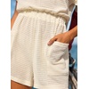 CUPSHE Women Waffle Knit V Neck Cover Up Rompers with Pockets | V Neck Swim Cover Ups, Short Sleeve Bathing Suit Coverup for Women, Waffle Knit Beach Coverup Romper, Beach Rompers(Beige)