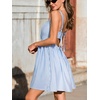 CUPSHE Women’s Casual Summer Dresses Sleeveless Spaghetti Strap Striped Lightweight Mini Sundress Beach Vacation Dress(Blue Striped)