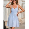 CUPSHE Women’s Casual Summer Dresses Sleeveless Spaghetti Strap Striped Lightweight Mini Sundress Beach Vacation Dress(Blue Striped)