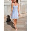 CUPSHE Women’s Casual Summer Dresses Sleeveless Spaghetti Strap Striped Lightweight Mini Sundress Beach Vacation Dress(Blue Striped)