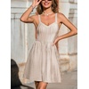 CUPSHE Women’s Casual Summer Dresses Sleeveless Spaghetti Strap Striped Lightweight Mini Sundress Beach Vacation Dress(Khaki Striped)