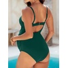 CUPSHE Women’s Maternity One Piece Swimsuit Adjustable Spaghetti Strap Scoop Neck Pregnancy Bathing Suit Back Cutout Grommet(Green)