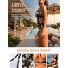 CUPSHE Women’s One Piece Swimsuit Sexy V Neck Halter Tie Monokini O Ring Cut Out Bathing Suit Textured(Brown/Cream Floral)