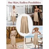 CUPSHE Women’s Satin Midi Skirt – Silk A Line High Waist Elegant Casual Flowy Cocktail Party Wedding Vacation(Beige)