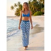 CUPSHE Women’s Wide Leg Striped Pants, Summer High Waist Smocked Palazzo Casual Beach Pants with Pockets(Blue-4)