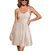CUPSHE Women’s Casual Summer Dresses Sleeveless Spaghetti Strap Striped Lightweight Mini Sundress Beach Vacation Dress(Khaki Striped)
