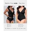 CUPSHE Women’s Tankini Sets Two Piece Swimsuit V Neck Ruffled Ruched Tummy Control Ladder Trim (XS-4XL)(Black)
