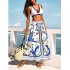 CUPSHE Summer Maxi Skirts for Women 2026 Fashion Boho Skirt Floral Beach Skirt Vacation Outfit(White)