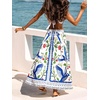 CUPSHE Summer Maxi Skirts for Women 2026 Fashion Boho Skirt Floral Beach Skirt Vacation Outfit(White)