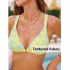 CUPSHE Two Piece Swimsuit for Women Halter Bikini Set Bathing Suits | Removable Soft Cups,V Neck,Back Self Tie,Wide Strap,Textured Fabric,Low Rise,Side Lace Up(Yellow/Blue Floral)