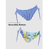 CUPSHE Women’s 2 Piece Bikini Set Back Braided Straps with Reversible Bottom(Blue/Yellow Lemon)