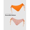CUPSHE Women’s 2 Piece Bikini Set Back Braided Straps with Reversible Bottom(Orange/Pink Gingham)