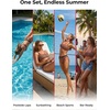 CUPSHE Women’s Bikini Set Scoop Neck Racerback Two Piece Swimsuit Textured | Sporty Bathing Suit, Removable Soft Cups, Color Block, Adjustable Straps, Seamless, Light Bust Support, Beach Vacation(Brown/Leopard)