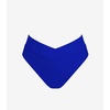 CUPSHE Women’s High Waisted Bikini Bottom High Cut Cheeky Bottom | Overlap Banded Hem, High Cut Leg, Swim Bottom Only, Easy To Mix And Match, For Beach Vacation Pool Cruises Getaways(Cobalt Blue)
