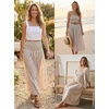 CUPSHE Women’s Maxi Skirt Spring Summer High Waist Smocked Strapless Maternity Dresses Casual Beach Long Skirt(White)