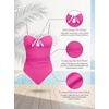 CUPSHE Women’s One Piece Swimsuit Sweetheart Neck Bunny Knot Bathing Suit | Adjustable Straps, Back Hook, Ruched Deatil, Textured Fabric, Cute, For Beach(Fuchsia Pink)