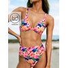 CUPSHE Women’s Underwire Bikini Set Swimsuit High Waisted Bathing Suit | Back Hook, Adjustable Wide Straps, Moderate Coverage, Swim Suit for Family Vacations, Beach, Cruises, Pool Days(Pink/Floral)