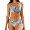 CUPSHE Women’s 2 Piece Bikini Set Back Braided Straps with Reversible Bottom(Blue/Yellow Lemon)